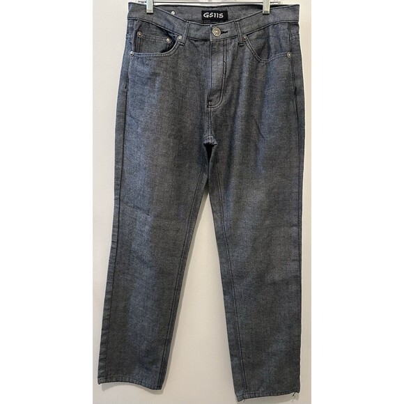 Vintage Light Black Wash Jeans Size 36 Embroidered Back Pockets Y2K Grunge Loose - Picture 1 of 4
